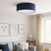 Geometryczna lampa sufitowa z granatowym abażurem DUBAJ fi - 60 cm