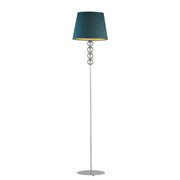 Srebrna lampa stojąca do salonu SEUL VELUR