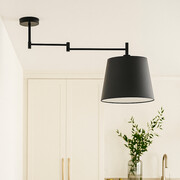 Czarna lampa sufitowa do kuchni z regulacją TAMPA