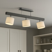 Nowoczesna 3-punktowa lampa sufitowa z drewna HOLLYWOOD z regulacją kąta padania światła