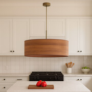 Nowoczesny żyrandol wiszący do kuchni z abażurem SINTRA ECO fi - 50 cm - kolor kasztanowy