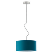 Tkaninowa lampa sufitowa w kolorze morskim LOZANNA fi - 40 cm