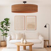 Nowoczesna lampa sufitowa do salonu z okrągłym abażurem GRENADA ECO fi - 80 cm ECO - kolor kasztanowy