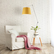 Srebrna lampa podłogowa z wysięgnikiem MANILA