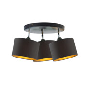 Czarny plafon na 3 żarówki DAKOTA GOLD