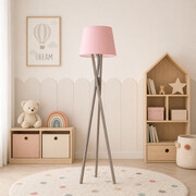 Lampa podłogowa drewniana tripod do pokoju dziecka ANDORA