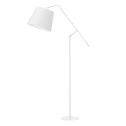 Biała lampa podłogowa do sypialni FOYA na wysięgniku ruchomym