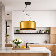 Złoty żyrandol do kuchni z regulacją wysokości HAJFA MIRROR fi - 30 cm