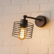 Czarna lampa ścienna loft z ruchomym kloszem RODOS LOFT