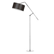 Regulowana lampa stojąca do sypialni LIBERIA w stylu klasycznym z brązowym abażurem 40 cm