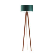 Lampa stojąca drewniana z abażurem MIAMI w stylu urban jungle