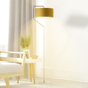 Lampa podłogowa do salonu TESALLIA z musztardowym kloszem