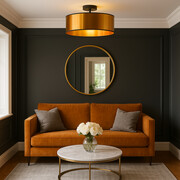 Czarno-miedziana lampa sufitowa w stylu glamour WENECJA MIRROR fi - 50 cm