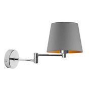 Szary kinkiet ścienny z ruchomym ramieniem LUGO GOLD