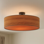 Designerska lampa sufitowa do sypialni z abażurem WENECJA ECO fi - 60 cm - kolor kasztanowy