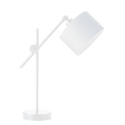 Biała lampa stołowa z regulowanym kloszem MALI