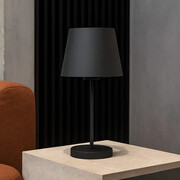 Czarna lampa stołowa nocna biurkowa SIENA z czarnym abażurem