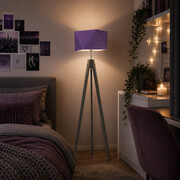 Drewniana lampa podłogowa LAGOS w stylu art deco