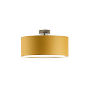 Designerska lampa sufitowa do salonu z abażurem WENECJA fi - 40 cm - kolor musztardowy