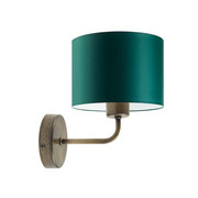 Kinkiet do salonu w stylu urban jungle MODENA z abażurem w kolorze zieleni butelkowej