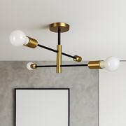 Złota 4-płomienna lampa sufitowa SOLK 4 czteroramienna