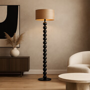 Czarna lampa stojąca w stylu glamour GIZA ECO