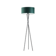 Czarna lampa stojąca z zielonym abażurem PARYŻ