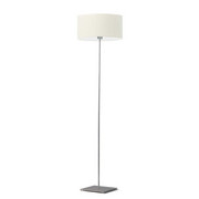 Srebrna lampa stojąca do salonu o klasycznym designie SOFIA z kremowym abażurem