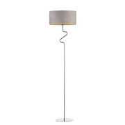 Szara lampa stojąca w stylu scandi MORONI VELUR