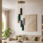 Elegancka lampa kaskadowa z abażurami MONACO GOLD