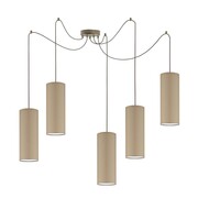 Wisząca lampa pająk z beżowymi kloszami VIZELA T5