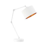 Biała lampka stołowa z regulowanym ramieniem ASMARA GOLD