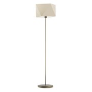 Klasyczna lampa podłogowa do salonu FIDŻI z tkaninowym abażurem w kolorze ecru