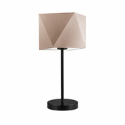 Nowoczesna lampa stołowa z beżowym abażurem WUHU lampka nocna LED do sypialni