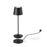 Ledowa lampka akumulatorowa do restauracji LUNA MICRO w czarnym macie 6 sztuk/komplet