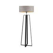 Duża lampa stojąca z szarym welurowym abażurem ze złotym wnętrzem MOSS VELUR
