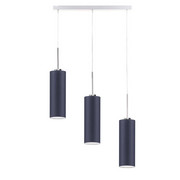 3-płomienna abażurowa lampa wisząca na metalowej listwie BORNEO