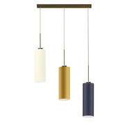 Kolorowa potrójna lampa wisząca nad stół BORNEO na listwie