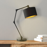 Czarna lampka stołowa z abażurem ze złotym wnętrzem ASMARA GOLD