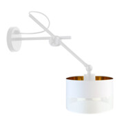 Biały kinkiet ścienny z regulowanym ramieniem HAMILTON GLAM w stylu glamour
