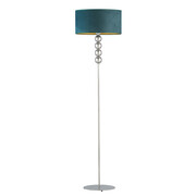 Srebrna lampa stojąca do pokoju BERMUDY VELUR