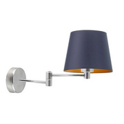 Nowoczesny kinkiet ścienny granatowy na wysięgniku ruchomym LUGO GOLD