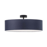 Plafon sufitowy z cylindrycznym abażurem WENECJA fi - 60 cm - kolor granatowy