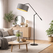 Skandynawska lampa stojąca do czytania regulowana LIBERIA GOLD