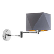 Regulowany kinkiet ścienny na chromowanej podstawie HANOI GOLD