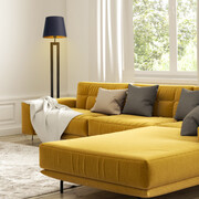 Funkcjonalna lampa stojąca LED do czytania w salonie VEGAS GOLD