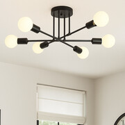 Geometryczna czarna lampa sufitowa 6 punktowa TORI