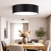 Czarna lampa sufitowa z abażurem 80 cm do jadalni nad stół MEDINA fi - 80 cm