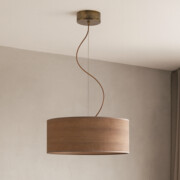 Elegancka lampa wisząca do sypialni z abażurem w kolorze orzechowym HAJFA ECO fi - 40 cm - kolor orzechowy