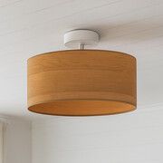 Nowoczesna lampa sufitowa do kuchni z abażurem imitującym fornir WENECJA ECO fi - 40 cm - kolor dąb sonoma